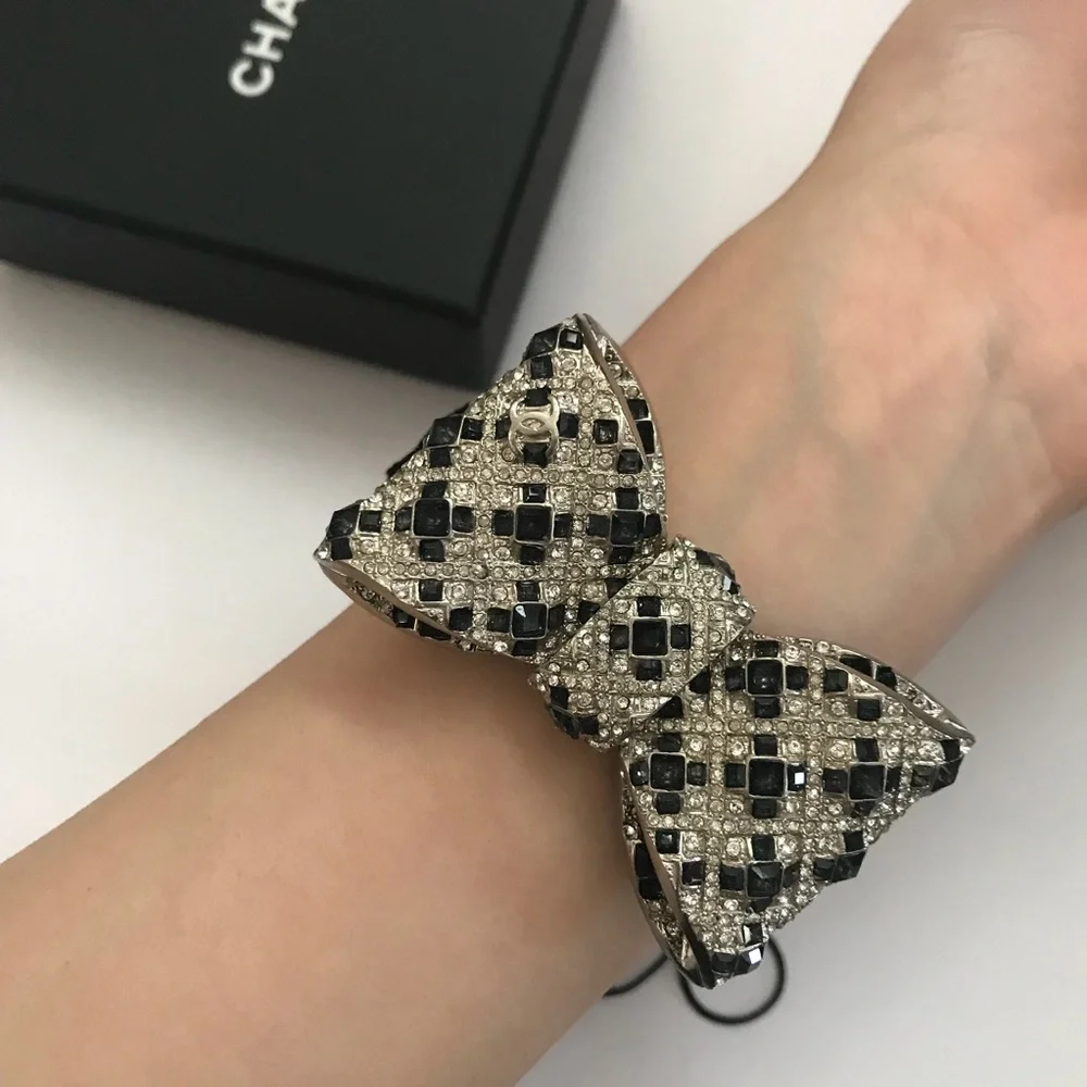 CHANEL Crystal Bow Bracelet